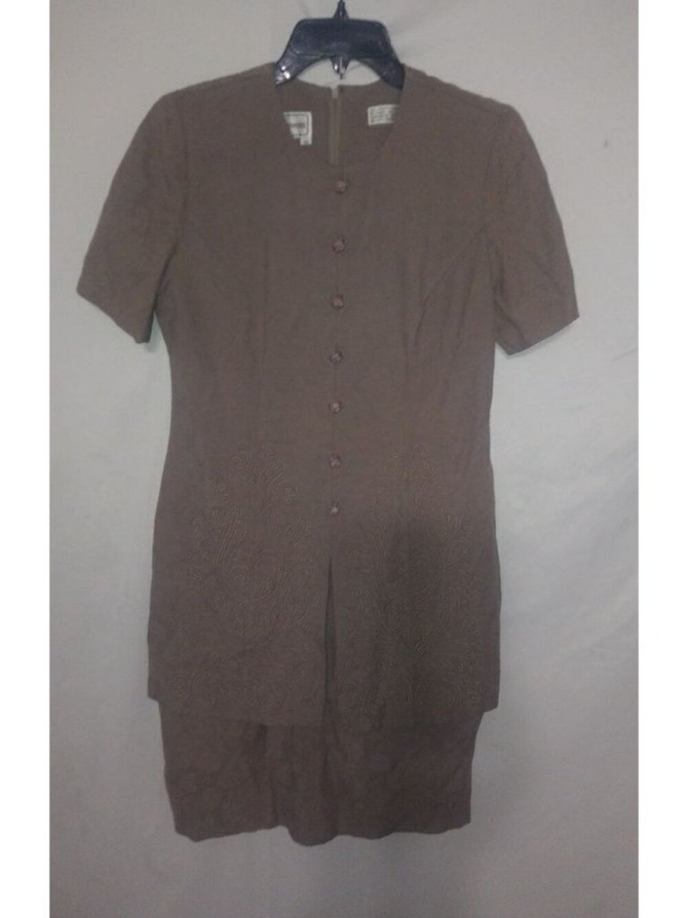 Karin Stevens 10 Brown Taupe Fitted Dress
